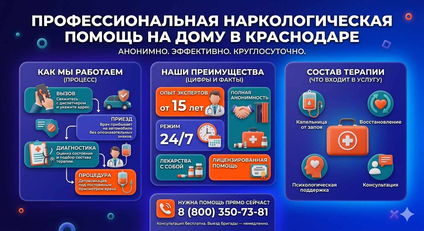 Инфографика о принципах лечения алкоголизма на дому в Онеге: этапы вызова нарколога, преимущества анонимной детоксикации и состав медицинской помощи.